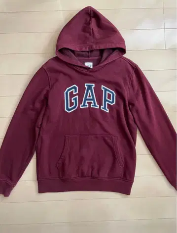GAP 로고 후드티 풀오버 와인 레드 속기모