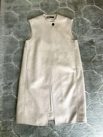 새상품급 ZARA 롱베스트 울 아이보리 베이지 베스트 S