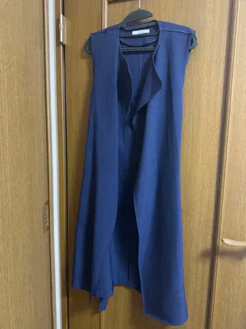 relume 네이비 롱 베스트 허리 리본 포함