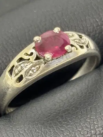 루비풍 오벌컷 실버 반지 925 오샤레 고급 13호