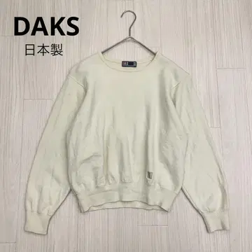 DAKS 닥스 울 100% 크루넥 니트 로고 자수 포함