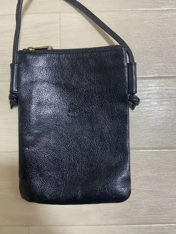 블랙 가죽 숄더백