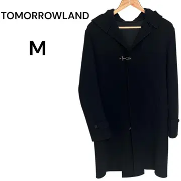 TOMORROWLAND 후드 부착 코트 블랙 캐시미어 울