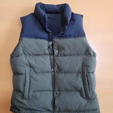 올드 유니클로 다운 베스트 그린/네이비 S