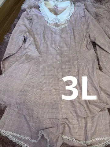 핑크 체크 무늬 셋업