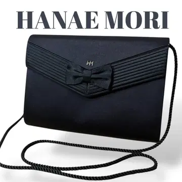 HANAE MORI 하나에모리 숄더 클러치 관혼상제 블랙 리본