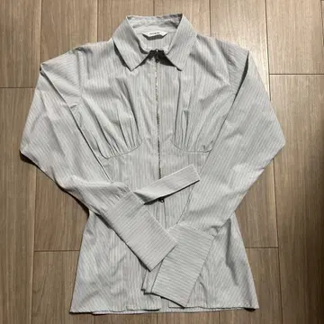 musubore 더블 지퍼 셔츠 블루