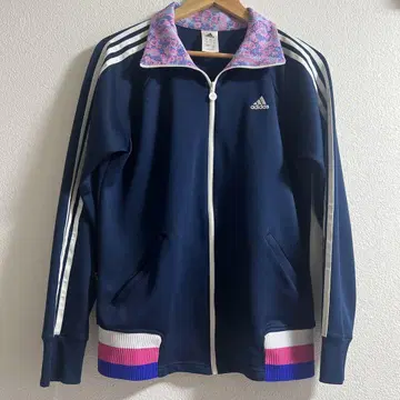 adidas 플라워 옷깃 저지 L 네이비
