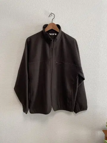 풀 집업 플리스 자켓 다크 브라운 유니클로 U