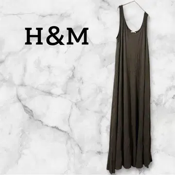H&M BASIC/BASIQUE 올리브 그린 슬리브리스 원피스