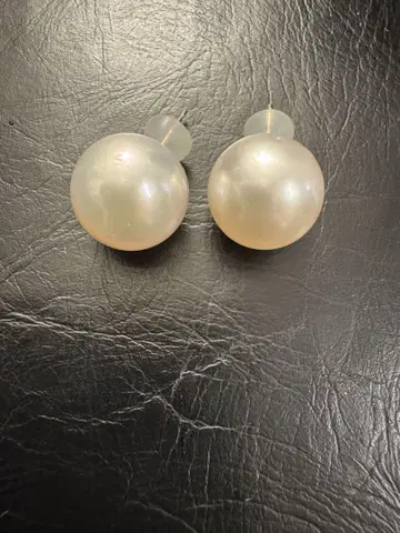 볼형 진주 귀걸이 약 1.5cm, 천연 진주, 14WG