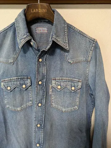 미사용 블루블루 데님 웨스턴 셔츠