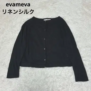 evameva 에붐에바 린넨 실크 가디건 시어 비침