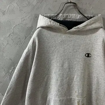 champion 후드티 풀오버 자수 로고 빅 루즈 그레이 IW24