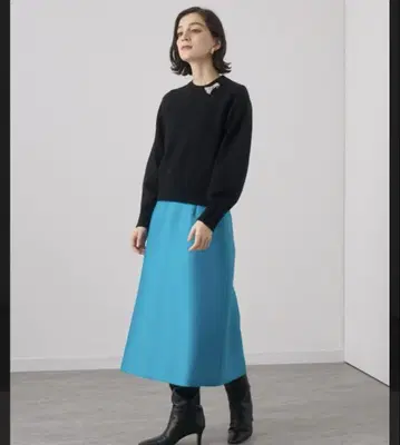 ANAYI 아나이 실키 더블 크로스 A라인 스커트
