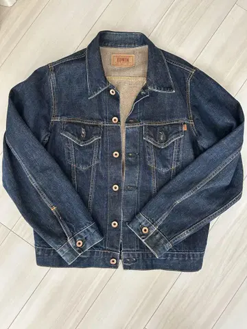 EDWIN 데님 자켓 사이즈 L 다크 블루