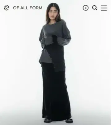 oaf 한국 블랙 벨벳 타이트 스커트