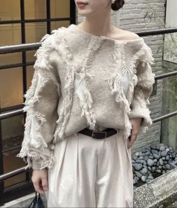 mystic 프린지 니트