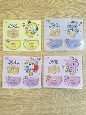 BT21 아크릴 스탠드 4개 나노블록 (SHOOKY) 묶음 판매