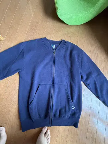 90s 러셀 애슬레틱 맨투맨 가디건 L 블루종 네이비