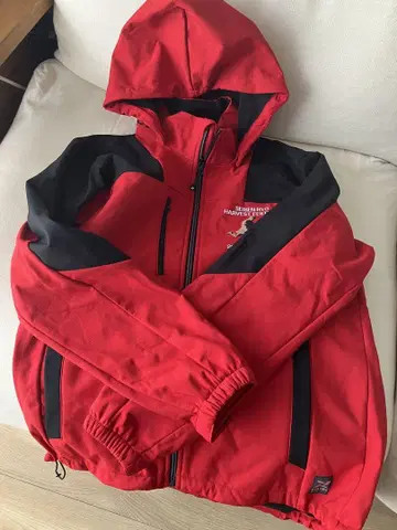 TULTEX 후드 부착 자켓 L 레드/블랙