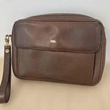 BALLY 브라운 가죽 클러치백