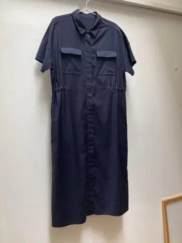 SOEJU 네이비 반팔 셔츠 원피스