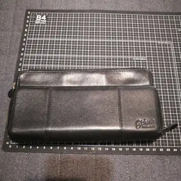 ethno 블랙 가죽 장지갑 카드 홀더