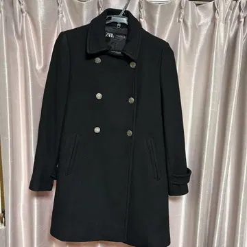 ZARA 더블 브레스트 코트 블랙 M 사이즈