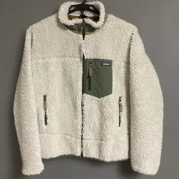 patagonia 플리스 자켓 크림색