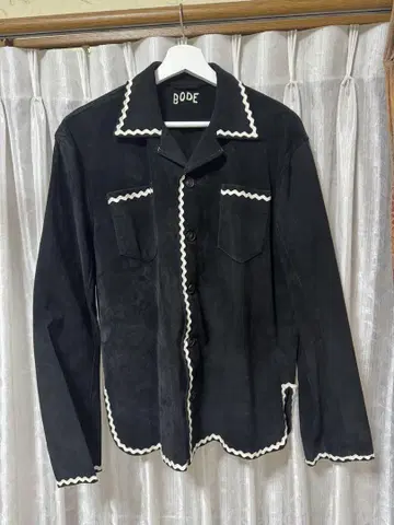 BODE SUEDE RICKRACK 워크셔츠 - BLACK S