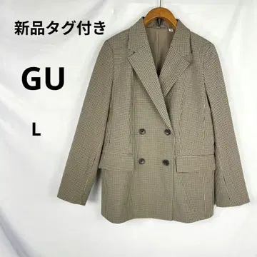 새상품 GU 더블 브레스트 테일러드 자켓 L 체크