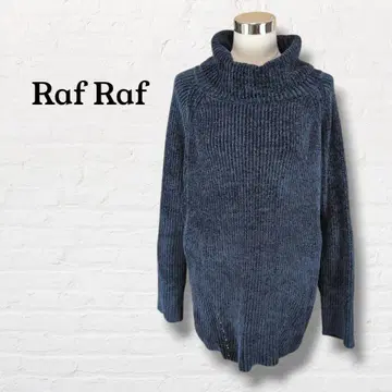 Raf Raf 터틀넥 니트 몰드사 [3L] 네이비