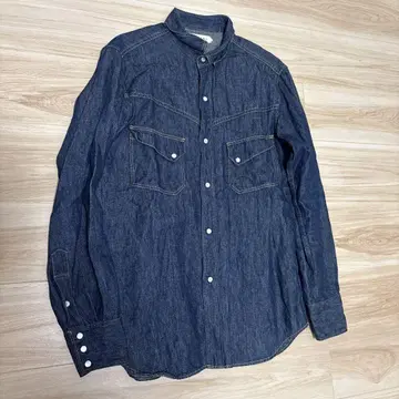 YCHAI 이카이 데님 셔츠 새상품급 코튼 린넨 혼방