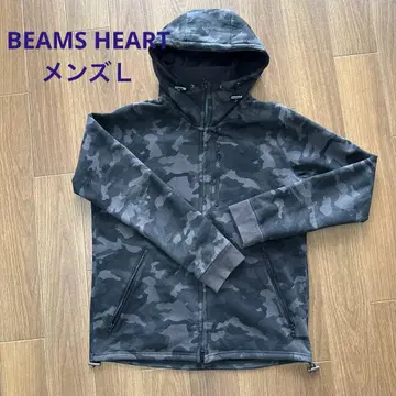 BEAMS HEART 카모 패턴 후드티 남성용 L 사이즈