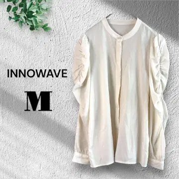 INNOWAVE [M] 펄 버튼 블라우스 클래식 포멀 뷰티풀