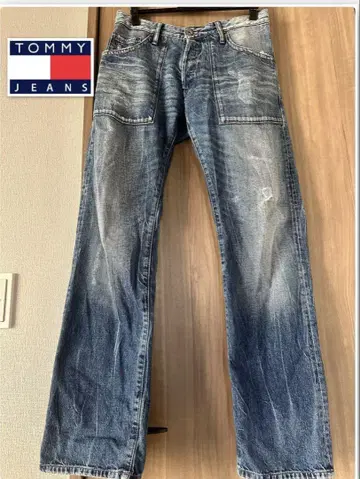 TOMMY JEANS 데미지 가공 데님 남성용 청바지 G빵 L 사이즈