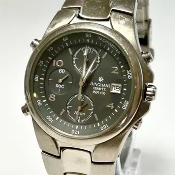 [초레어/가동] JUNGHANS 알람 크로노 티타늄 WR100