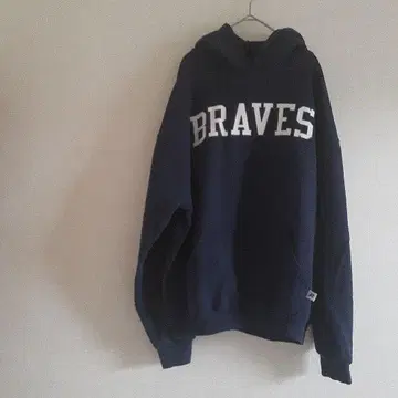 구제 의류 usd BRAVES 프린트 네이비 후드티