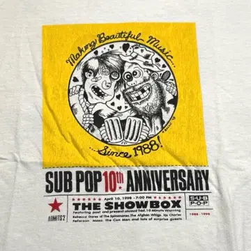 90s 당시 SUBPOP 밴딩 T셔츠 XL 서브팝 nirvana