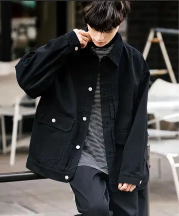 Rocky Monroe 셋업 오버 사이즈 데님 자켓 와이드 팬츠