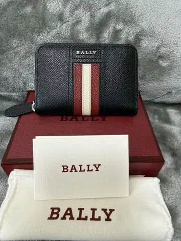 BALLY 이단 접이식 지갑 블랙/빨간색/화이트 미사용 새상품