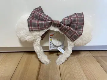 릴린린 머리띠 체크 무늬 리본 포함