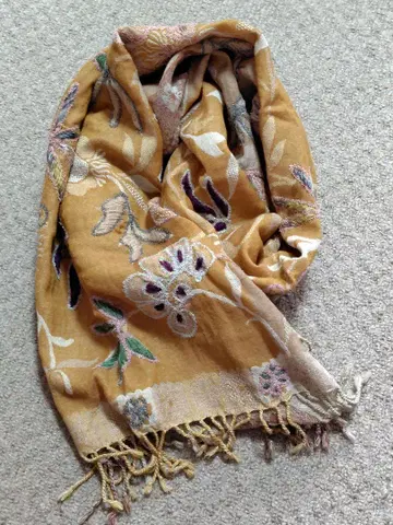 인도산 울 스톨 화풍 취미 미사용