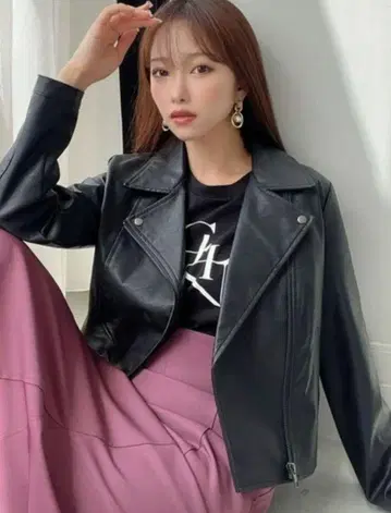 새상품 RESEXXY 인조 가죽 라이더 자켓 M