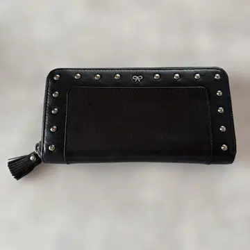 안야 힌드마치 스터드 장식 블랙 장지갑
