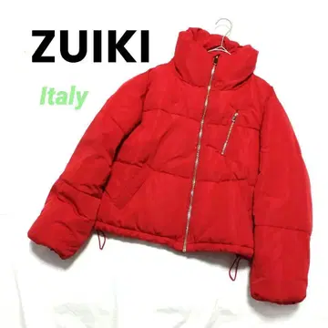 a130 ZUIKI 패딩 자켓 에코 다운 이탈리아 빨간색 골드 지퍼
