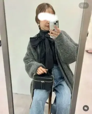윔 가젯 오간자 보우 블라우스