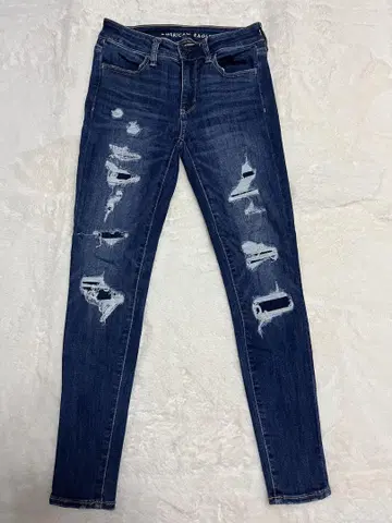 아메리칸 이글 JEGGING 데미지 리페어 데님 US 2
