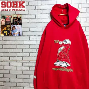 90s SCHOOL OF HARD KNOCKS 후드티 빅 실루엣
